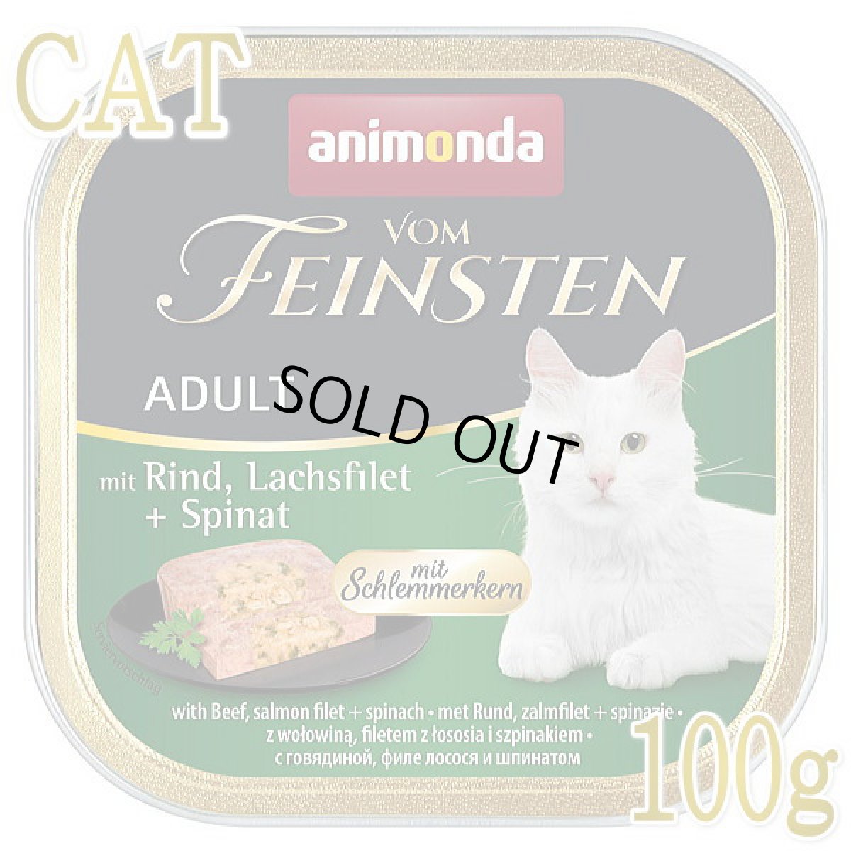 画像1: 最短賞味2025.8・アニモンダ 猫 フォムファインステン グルメ 牛・サーモン・ホウレンソウ100g 83260成猫用キャットフード正規品 (1)