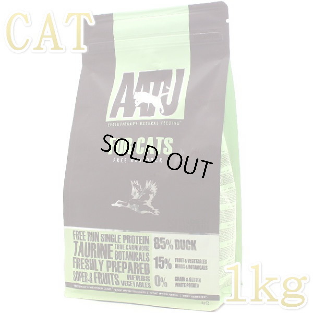 画像1: 最短賞味2025.3.10・アートゥー キャットフード ダック1kg成猫用グレインフリーAATU正規品aa12203 (1)