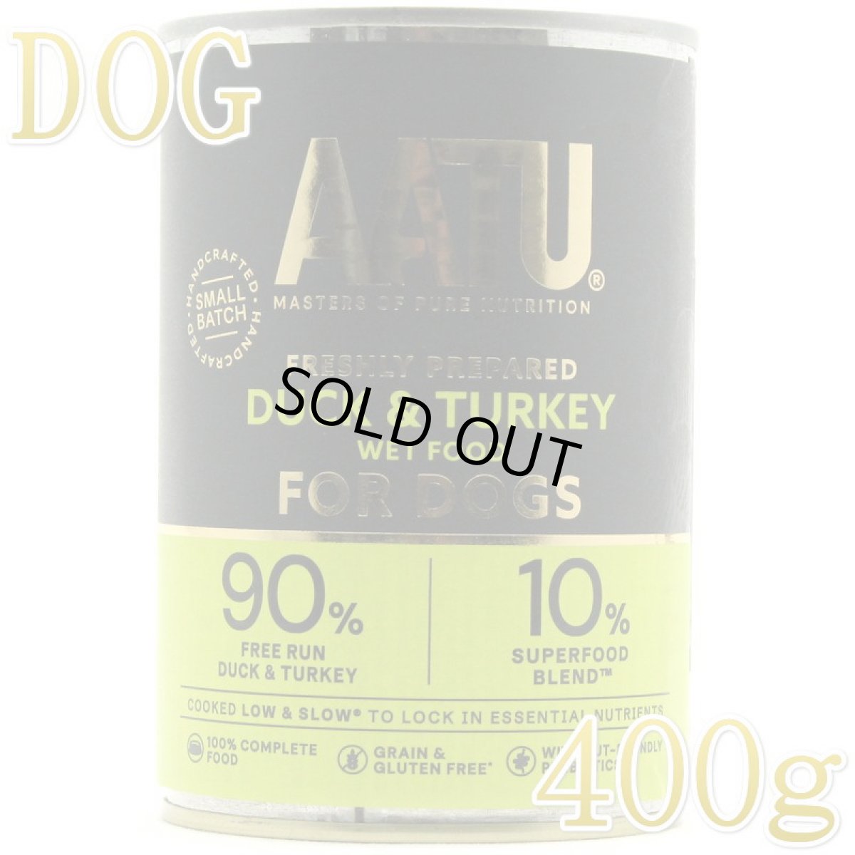 画像1: 最短賞味2028.9・AATU アートゥー 90％ダック＆ターキー 400g缶 成犬用ウェット 総合栄養食 正規品 aa13507 (1)