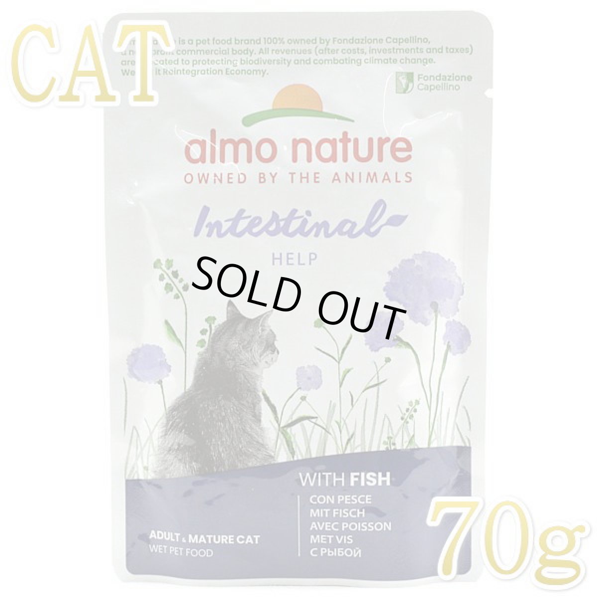 画像1: 最短賞味2027.6・アルモネイチャー 猫 センシティブ フィッシュ入りお肉のご馳走 70gパウチ alc5294総合栄養食キャットフードalmo nature正規品 (1)