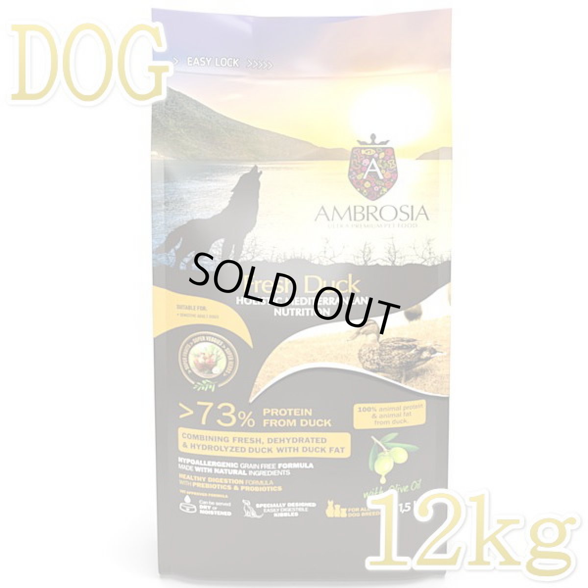 画像1: SALE/賞味切迫2025.11.1・アンブロシア 犬 HMNダック 12kg 成犬用ドライ ドッグフードAMBROSIA正規品amb07668 (1)