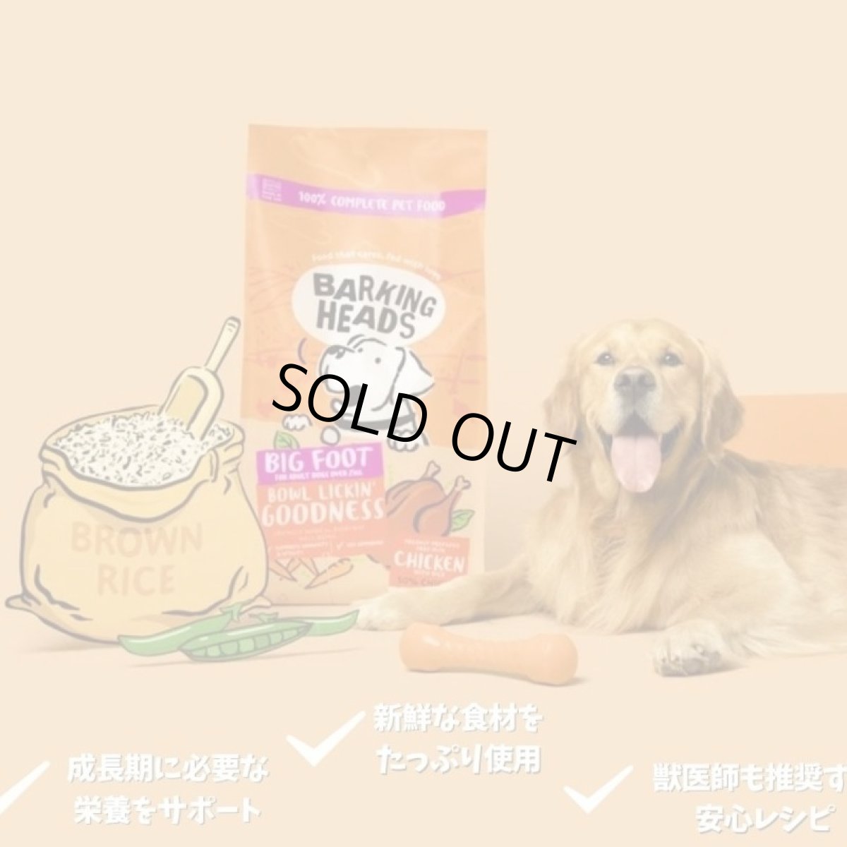 画像4: NEW 最短賞味2027.3.10・バーキングヘッズ リッキン グッドネス チキン大粒 ドライドッグフード 12kg大型犬用bck12-bh10056 BARKING HEADS正規品 (4)