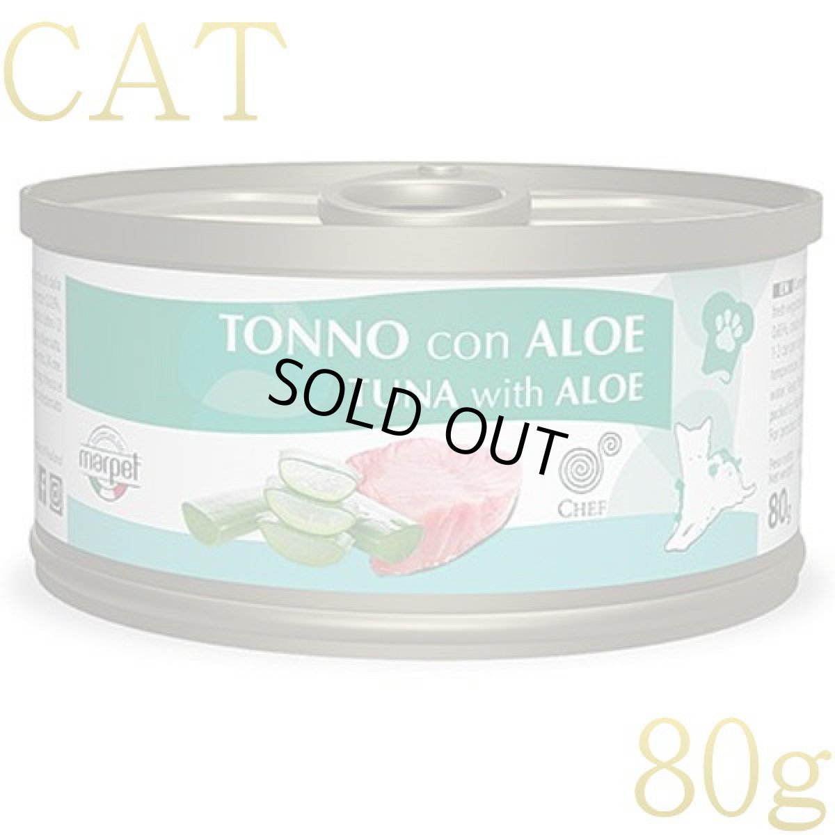 画像1: 最短賞味2028.4・シェフ ツナ・アロエ 80g 成猫用一般食キャットフード CHEF正規品che07575 (1)