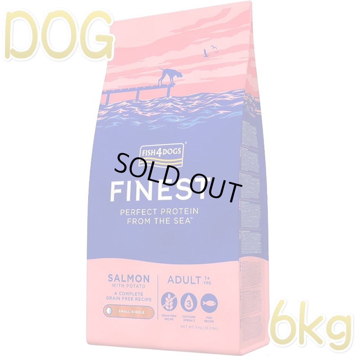 画像1: 最短賞味2027.6.3・フィッシュ4ドッグ サーモン 小粒 6kg大袋 成犬シニア犬 穀物不使用FISH4DOGS正規品f4d07818 (1)
