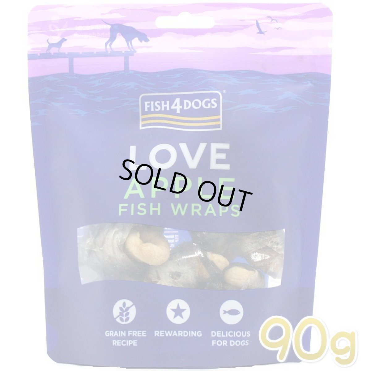 画像1: 最短賞味2026.11・フィッシュ4ドッグ アップルラップ 90g 犬用おやつFISH4DOGS正規品f4d24266 (1)