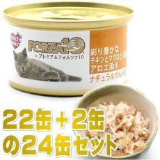 画像1: 最短賞味2025.11・プレミアム フォルツァ10 猫 グルメ缶 チキンとマグロと人参アロエ添え 75g×24缶 成猫用ウェット一般食キャットフード正規品fo05807s24 (1)