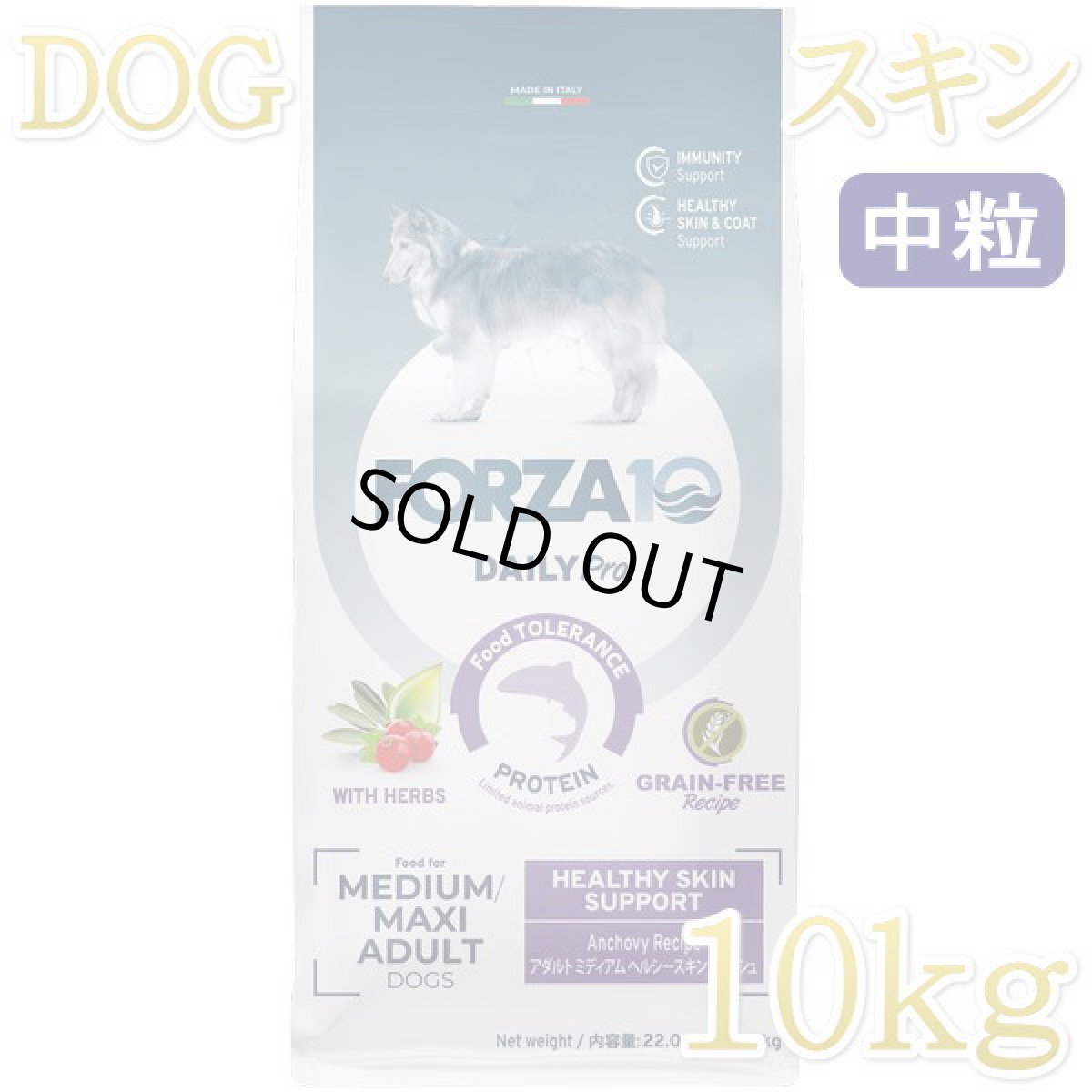 画像1: NEW 最短賞味2027.6・フォルツァ10 犬 デイリープロ ミディアム ヘルシースキン フィッシュ中粒10kg/fo13703成犬用ドッグフード正規品 (1)