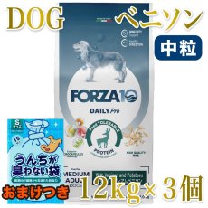 画像1: SALE/おまけ付き！最短賞味2027.3・フォルツァ10 犬 デイリープロ ミディアム ベニソン中粒12kg×３個/fo13758x3成犬用ドッグフード正規品 (1)