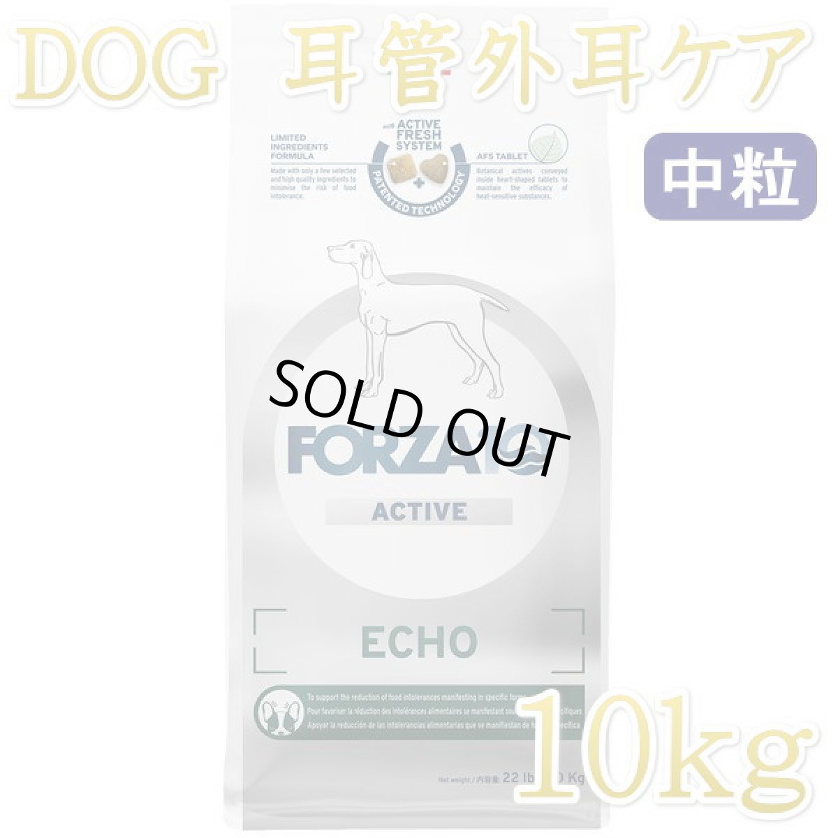 画像1: NEW 最短賞味2026.6・フォルツァ10 犬ミディアム エコー アクティブ中粒 10kg大袋fo14366耳管・外耳ケアFORZA10正規品 (1)