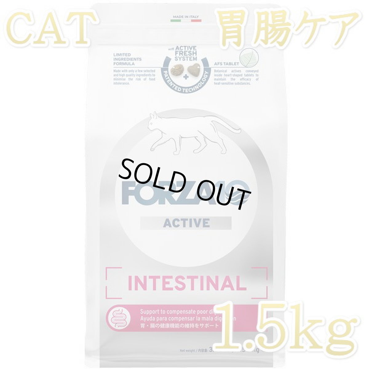 画像1: 最短賞味2027.3・フォルツァ10 猫 インテスティナル アクティブ1.5kg fo14427猫用療法食 胃腸ケアFORZA10正規品 (1)