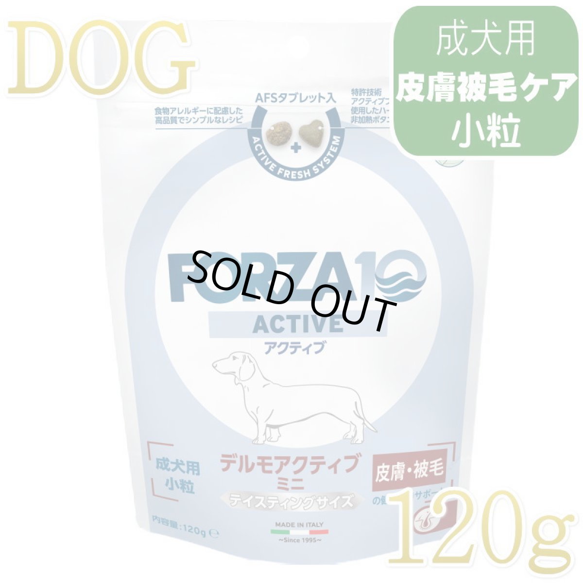 画像1: NEW 最短賞味・フォルツァ10 犬ミニ デルモ アクティブ小粒 120g fo73015皮膚・被毛ケアFORZA10正規品 (1)