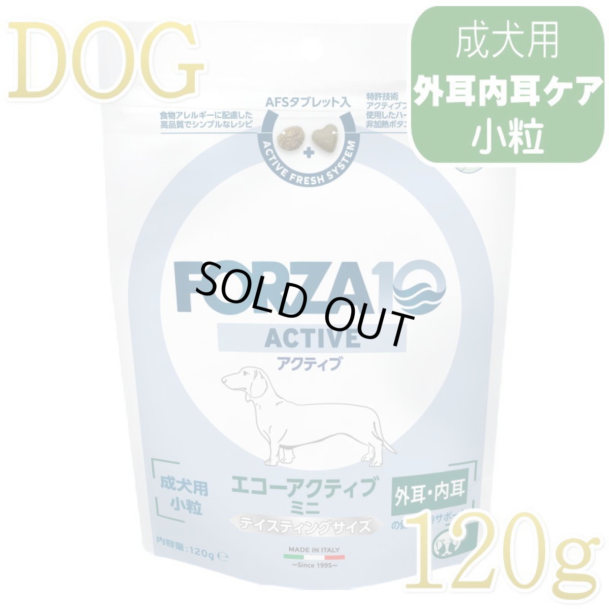 画像1: NEW 最短賞味・フォルツァ10 犬ミニ エコー アクティブ小粒 120g fo73022耳管・外耳ケアFORZA10正規品 (1)
