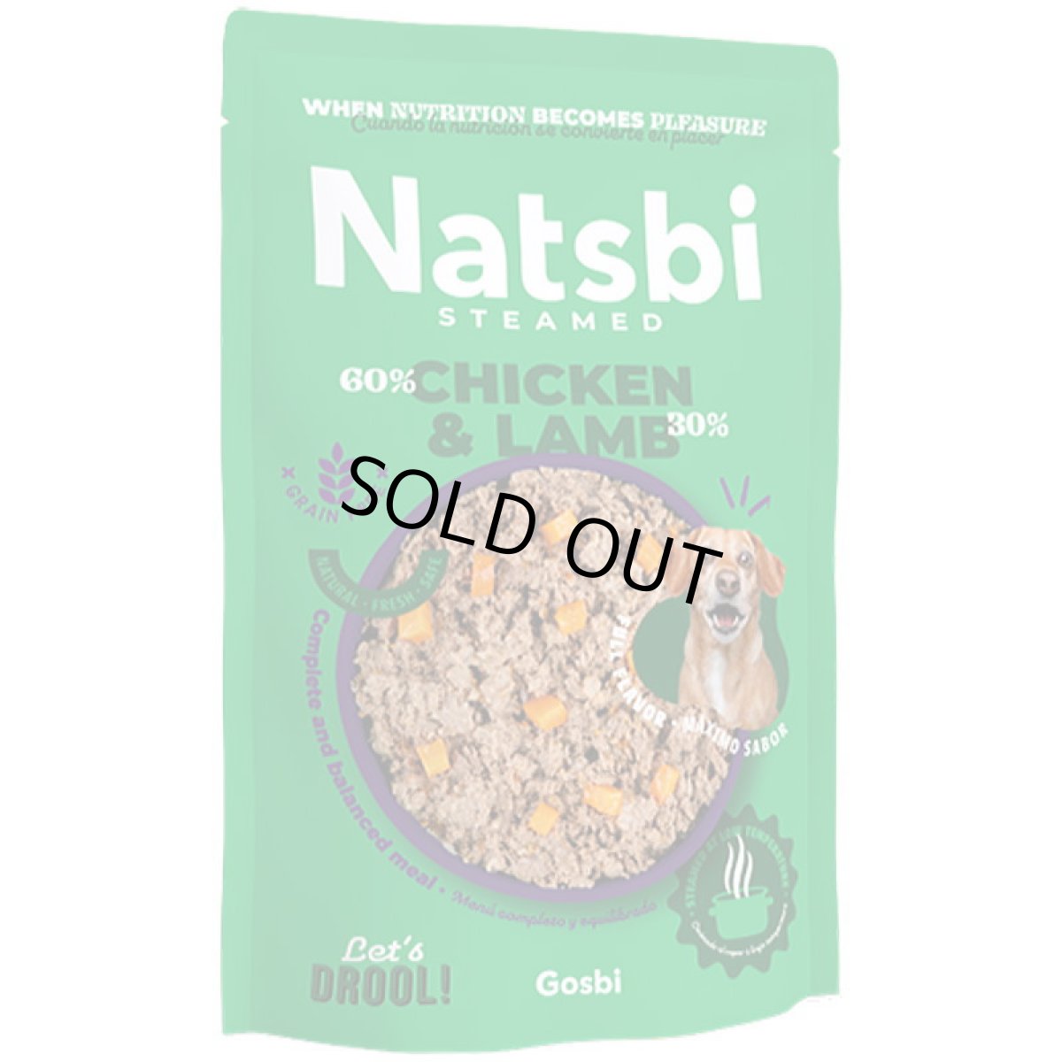 画像4: NEW 入荷待ち・ゴスビ Natsbi ナツビ犬 STEAMED チキン＆ラム 500gパウチ gos04929全年齢犬用総合栄養食ウェット Gosbi正規品 (4)