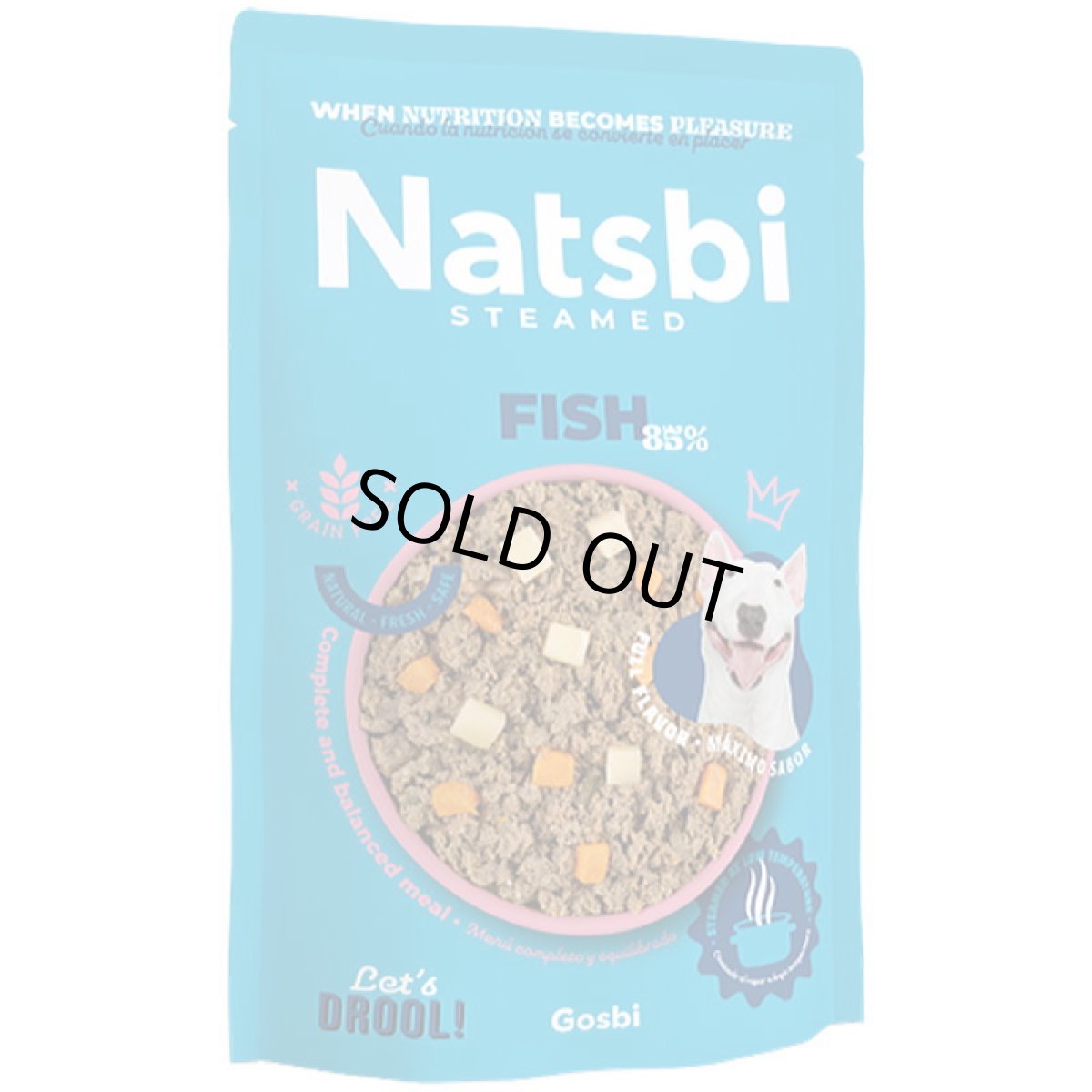 画像4: NEW 入荷待ち・ゴスビ Natsbi ナツビ犬 STEAMED フィッシュ 500gパウチ gos04943全年齢犬用総合栄養食ウェット Gosbi正規品 (4)