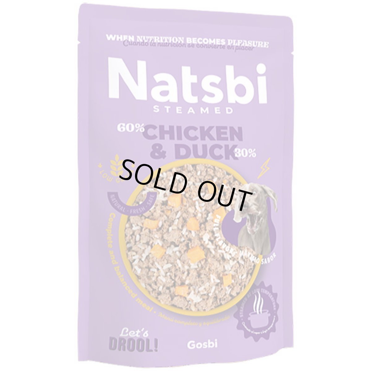 画像4: NEW 入荷待ち・ゴスビ Natsbi ナツビ犬 STEAMED チキン＆ダック 500gパウチ gos04981全年齢犬用総合栄養食ウェット Gosbi正規品 (4)