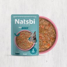 画像3: NEW 最短賞味2027.12・ゴスビ Natsbi ナツビ猫 STEAMED ビーフ 80gパウチ gos07890全年齢猫用総合栄養食ウェット Gosbi正規品 (3)