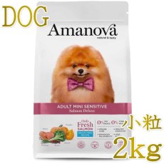 画像1: NEW 最短賞味2026.10.3・アマノヴァ ミニ センシティブ サーモン デラックス 成犬用・小粒2kgAmanova正規品lam110-ama31894 (1)