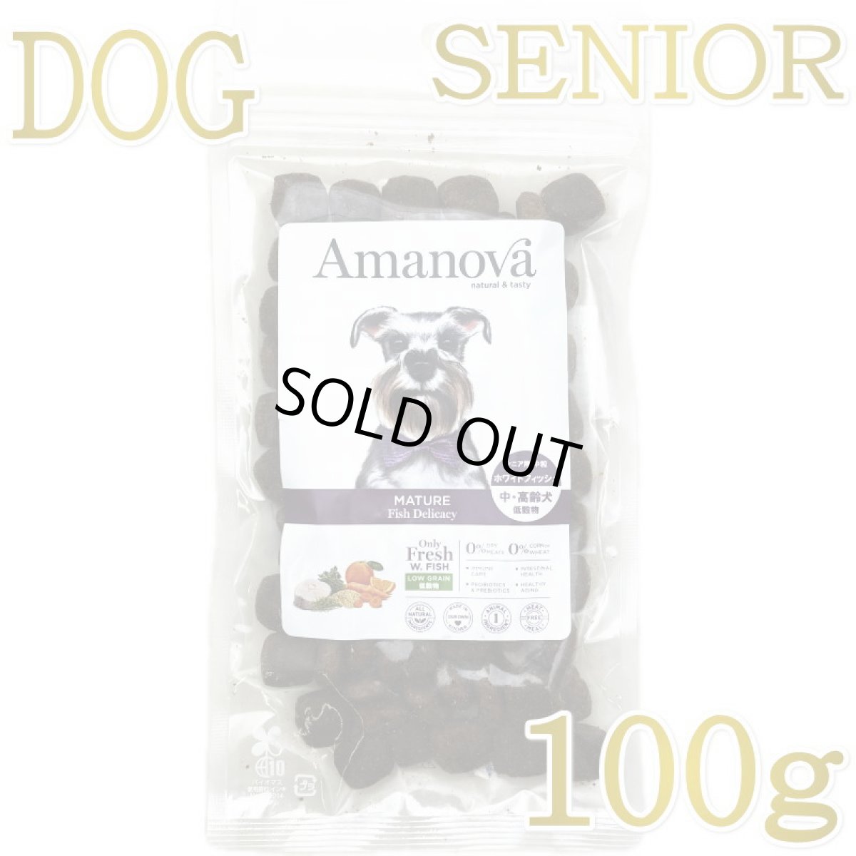 画像1: SALE/NEW 賞味切迫2026.9.27・アマノヴァ 高齢犬 マチュア フィッシュ デリカシー シニア犬用・中粒100gAmanova正規品lam172-ama06855 (1)