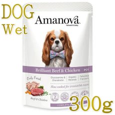 画像1: NEW 最短賞味2027.6・アマノヴァ 犬 パウチ アダルト ブリリアント ビーフ アンド チキン300g成犬用Amanova正規品lam315-ama71999 (1)