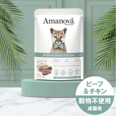 画像3: NEW 最短賞味2027.4・アマノヴァ 猫 パウチ ブリリアント ビーフ アンド チキン85g成猫用コンプリート食Amanova正規品lam414-ama35786 (3)