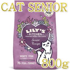 画像1: 最短賞味2024.10.1・リリーズキッチン 猫 ホワイトフィッシュとターキー・ シニアレシピ800g lic063高齢猫用ドライ 正規品 (1)
