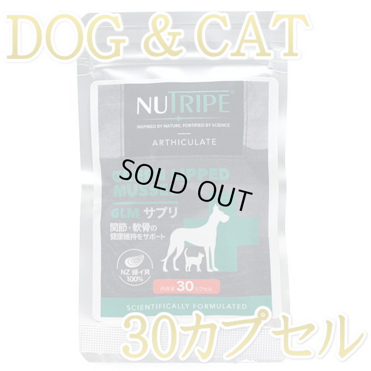 画像1: 最短賞味2026.11・ニュートライプ 犬 猫用・GLM サプリ 30粒 緑イ貝100%関節 軟骨 皮膚 被毛サプリメントNUTRIPE正規品nu03133 (1)