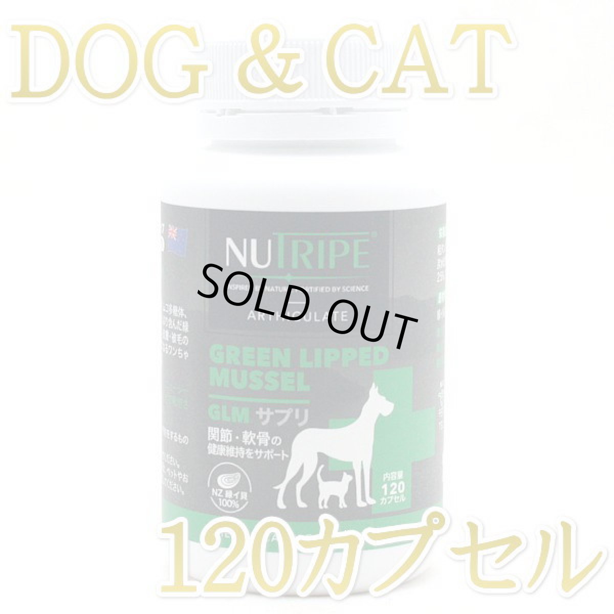画像1: 最短賞味2026.11・ニュートライプ 犬 猫用・GLM サプリ 120粒 緑イ貝100%関節 軟骨 皮膚 被毛サプリメントNUTRIPE正規品nu36077 (1)