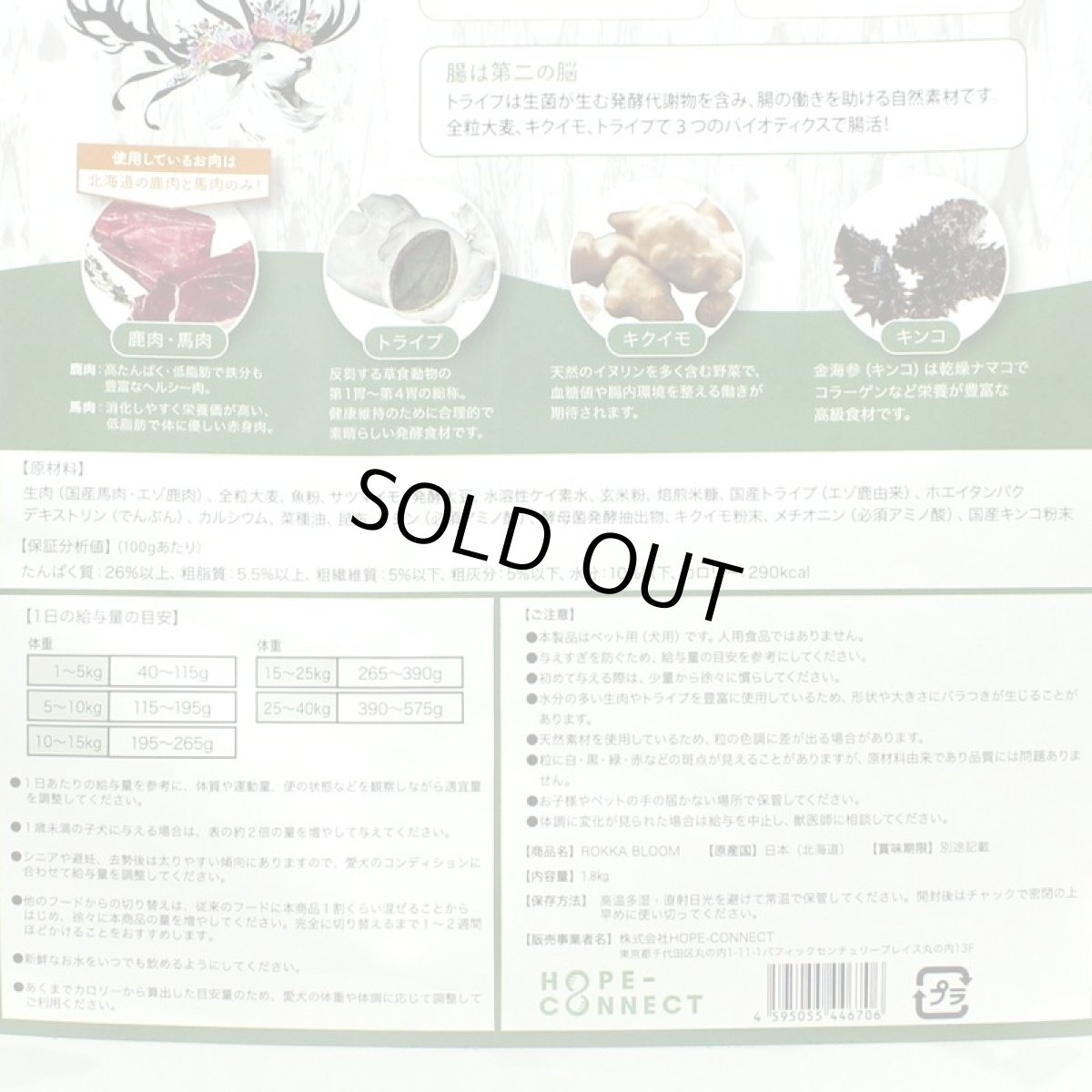 画像5: NEW 最短賞味2027.6.30・ロッカ ROKKA BLOOM 鹿肉＆馬肉 小粒 1.8kg 全年齢犬用 総合栄養食 国産roc46706 (5)