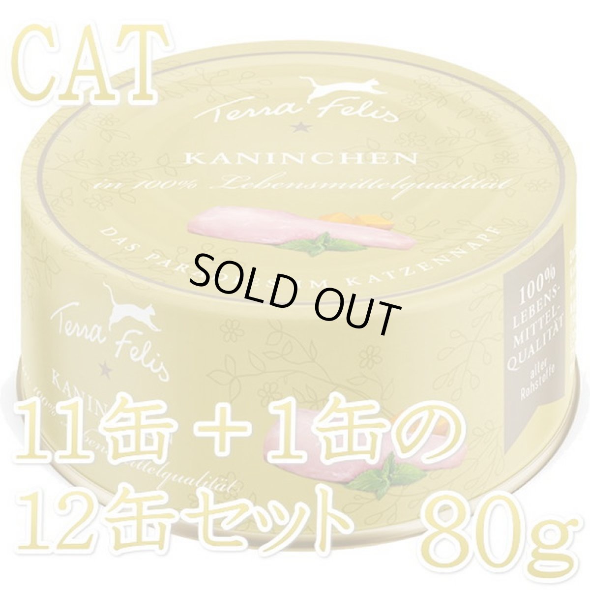 画像1: 最短賞味2028.2・テラフェリス モノプロテイン ラビット80g×12缶/tf09591成猫用コンプリート食ウェット正規品※新旧パッケージ混在する場合あり (1)