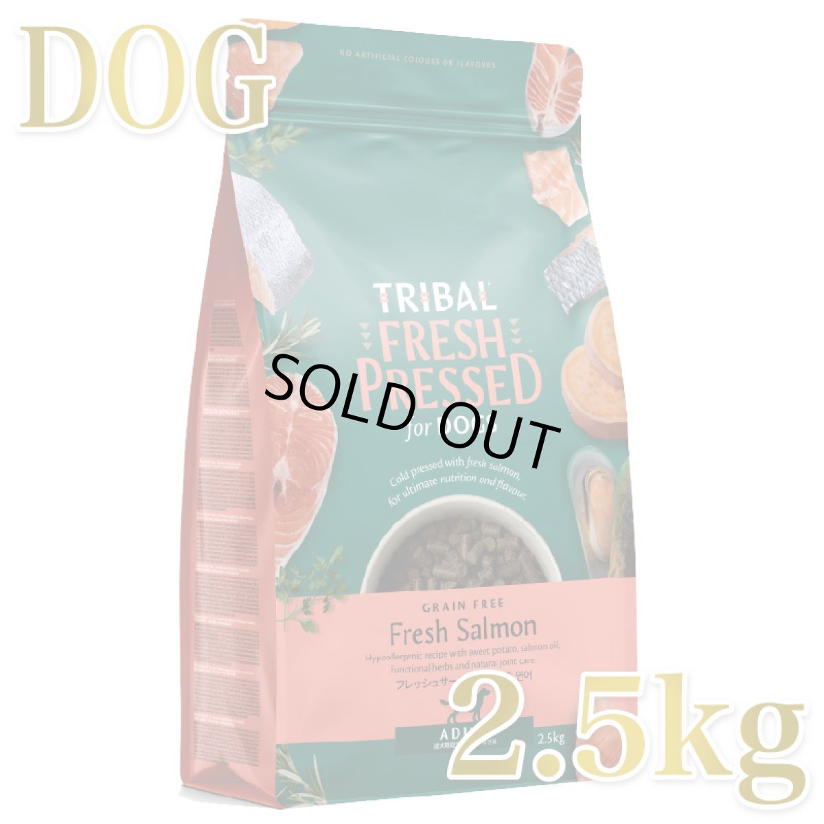 画像1: 最短賞味2027.2.18・トライバル フレッシュ サーモン 2.5kg 成犬用ドライ ドッグフードTRIBAL正規品tr11724 (1)