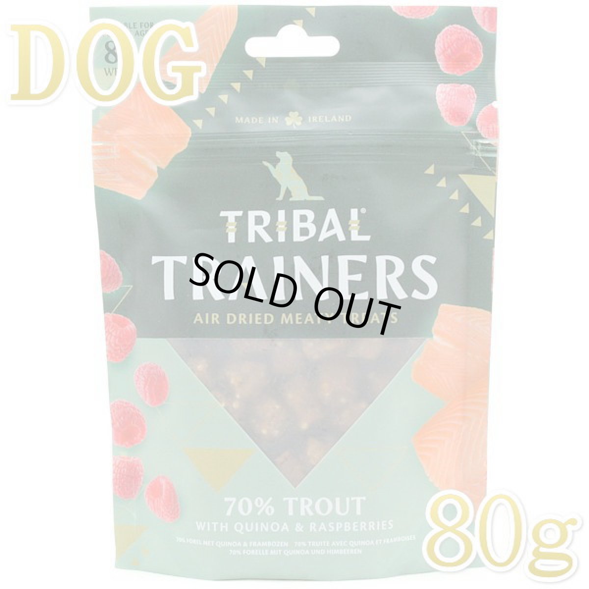 画像1: 最短賞味2026.8・トライバル エアドライトリーツ トラウト80g 犬用おやつtr12875 (1)