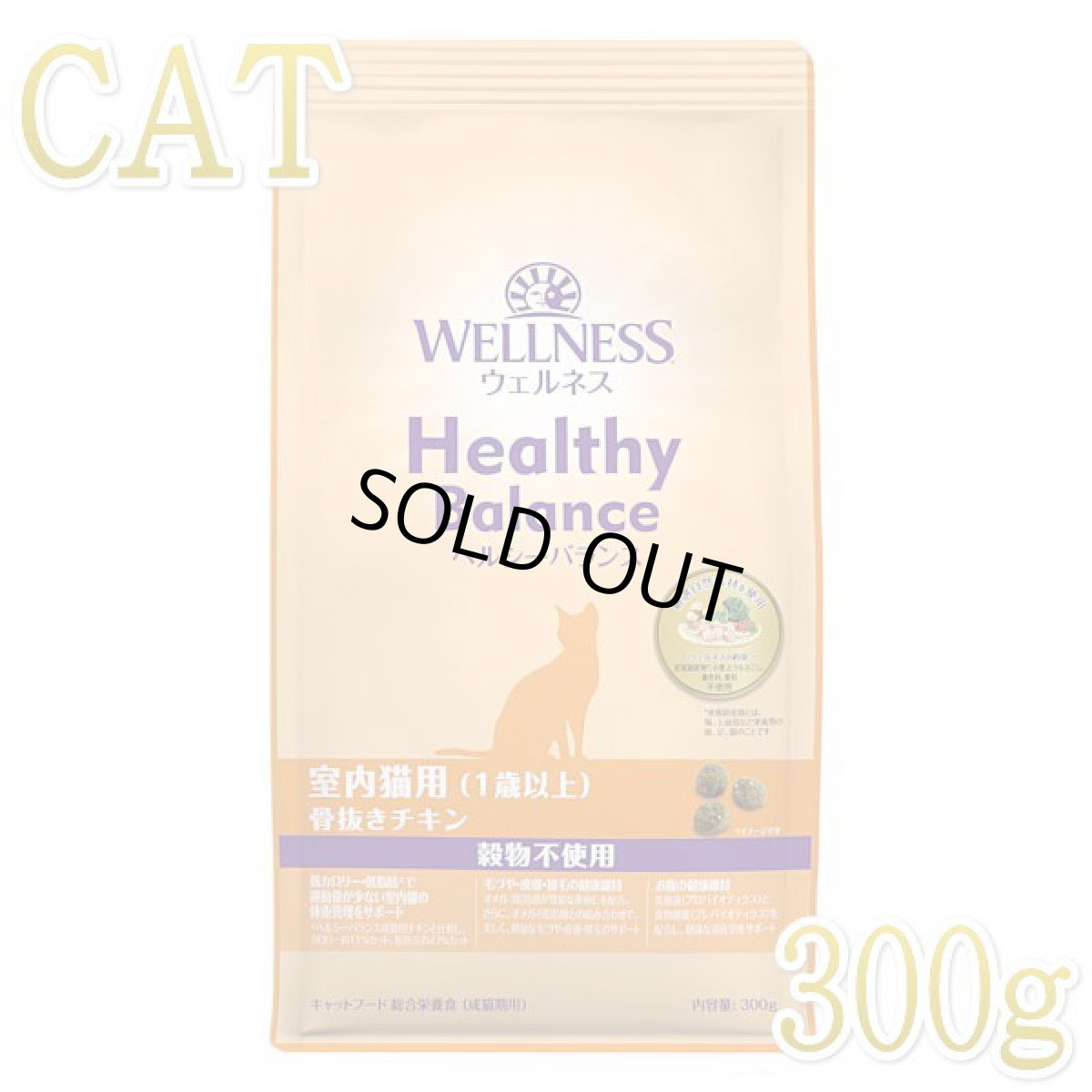 画像1: SALE/賞味切迫2026.10.31・ウェルネス 猫 ヘルシーバランス チキン300g室内猫用(1歳以上)キャットフード正規品we42872 (1)