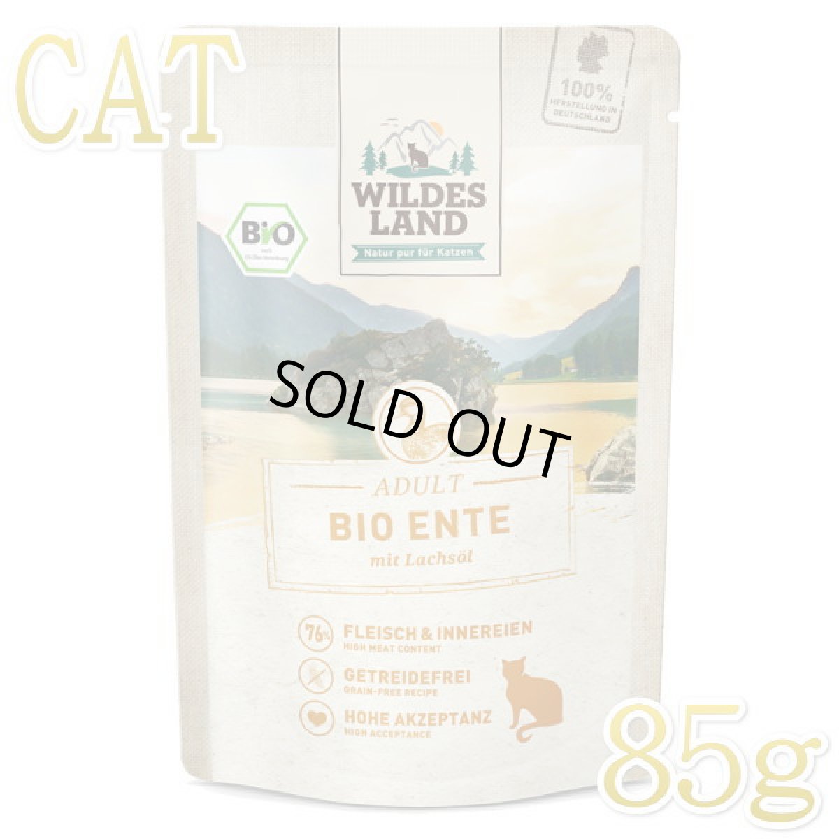 画像1: 最短賞味2028.2・ワイルドランド Bio ピュアダック サーモンオイル入り 85gパウチwl06679成猫用総合栄養食/オーガニック ※在庫限り終売 (1)