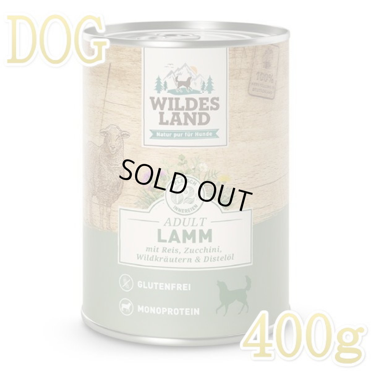 画像1: 最短賞味2027.12・ワイルドランド 犬 ラム 米＆ズッキーニ400g缶wl21504成犬用ウェットフード総合栄養食/※在庫限り終売 (1)