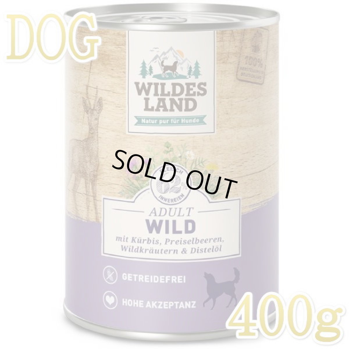 画像1: 最短賞味2028.1・ワイルドランド 犬 鹿 パンプキン入り400g缶wl21528成犬用総合栄養食/※在庫限り終売 (1)