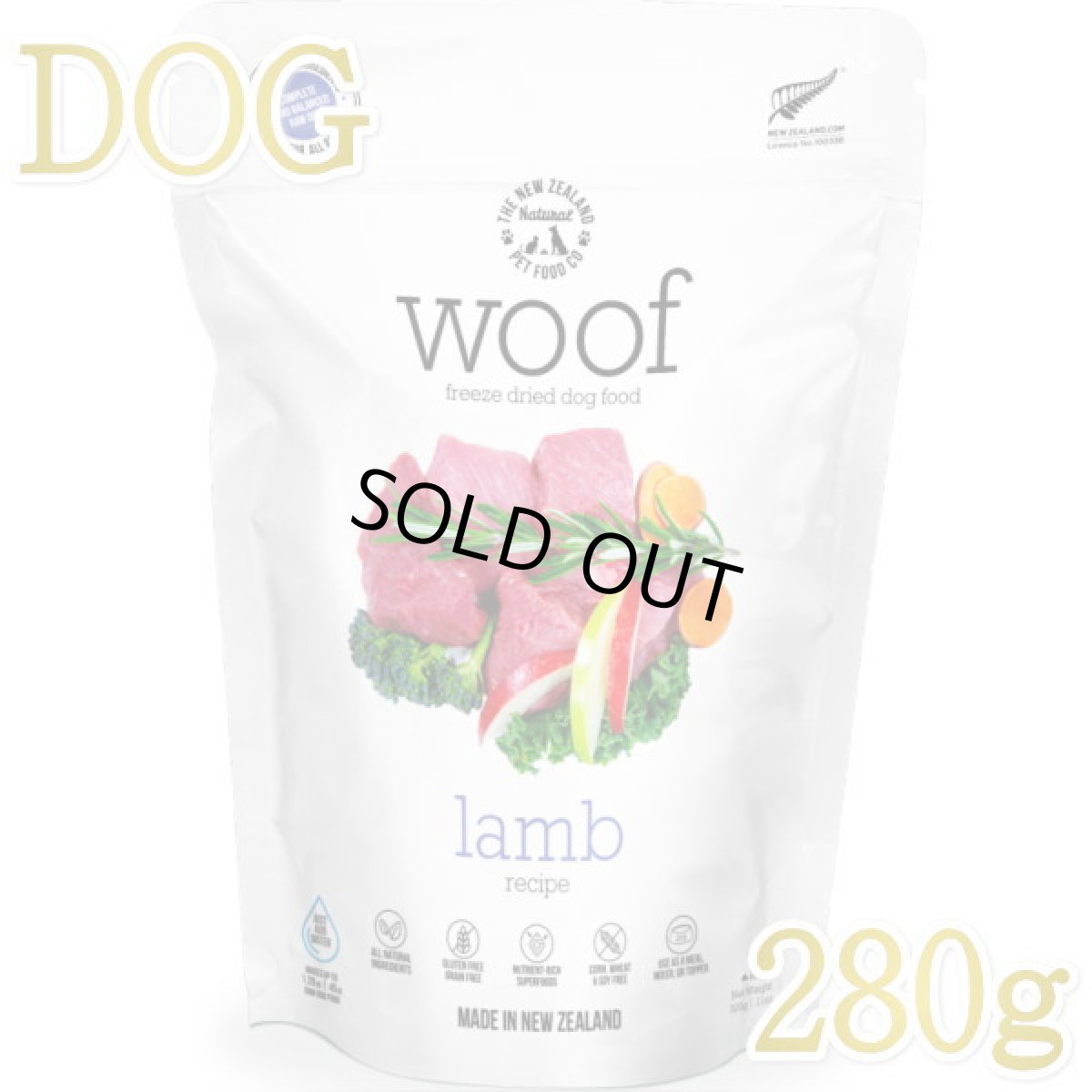 画像1: 最短賞味2027.1.13・WOOF・ワフ ラム 280g全年齢犬用フリーズドライ総合栄養食ドッグフードwo44151正規品 (1)