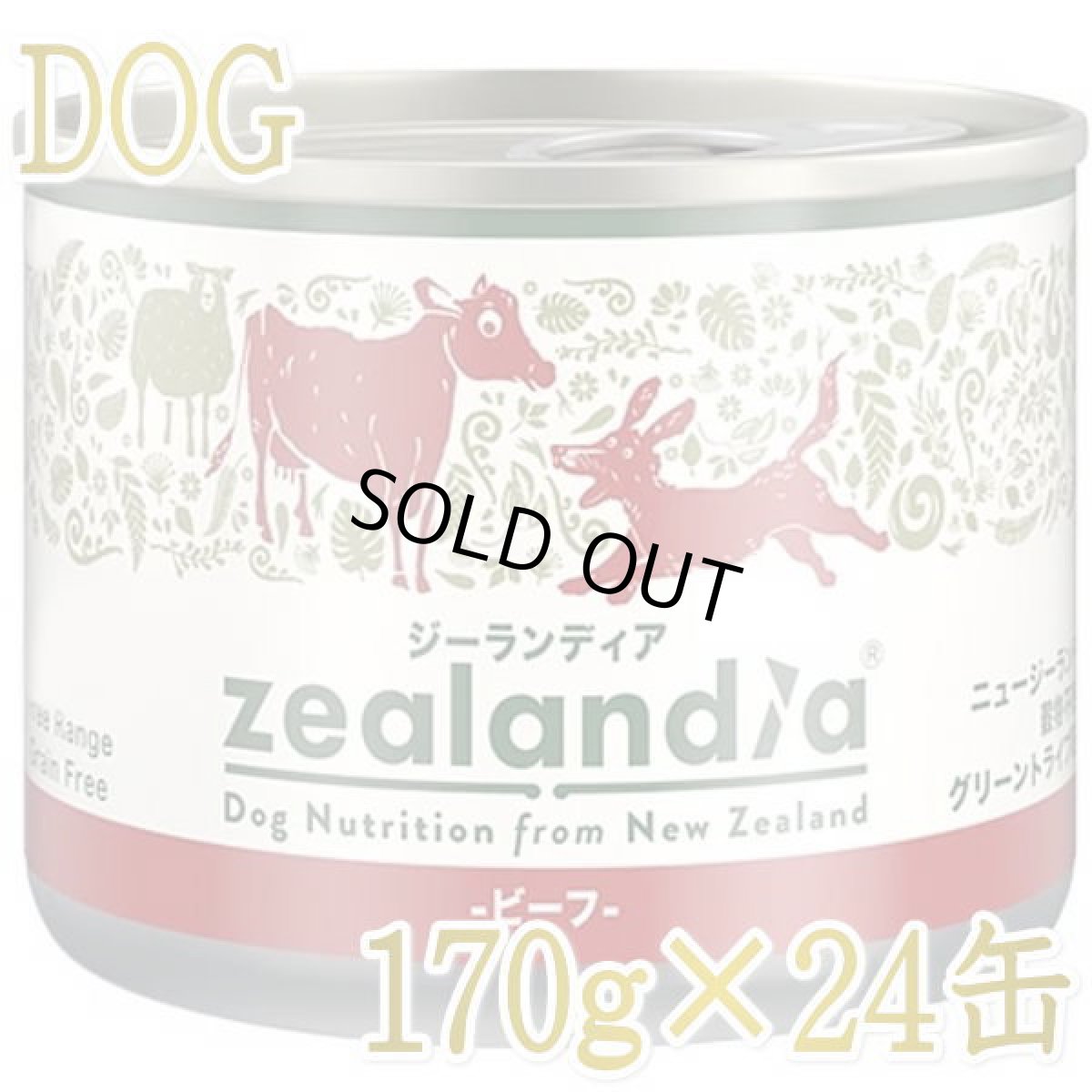 画像1: 最短賞味2026.8・ジーランディア 犬 ビーフ 170g×24缶 成犬用ウェット ドッグフード総合栄養食 正規品ze64652 (1)