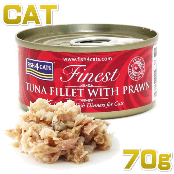 画像1: 最短賞味2024.6・フィッシュ4キャット 猫缶「ツナ＆エビ」 70g缶 全年齢猫用キャットフード ウェット正規品f4c29572 (1)